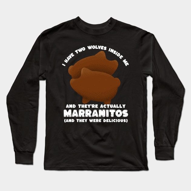 Mexican Food - Two Wolves Marranitos Pan Dulce Long Sleeve T-Shirt by aaronsartroom